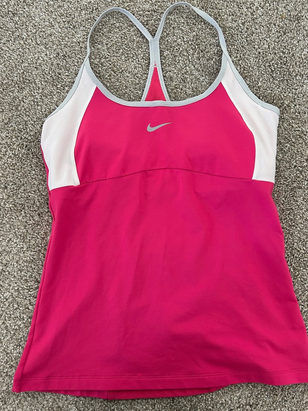 Y2K Nike pink & white tank 2000s top